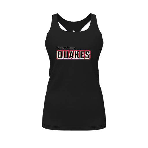 [CUS-DFW-RCBK-PER-BLK-FYS-LOGO1] Racerback Tank Top (Female Youth S, Black, Logo 1)