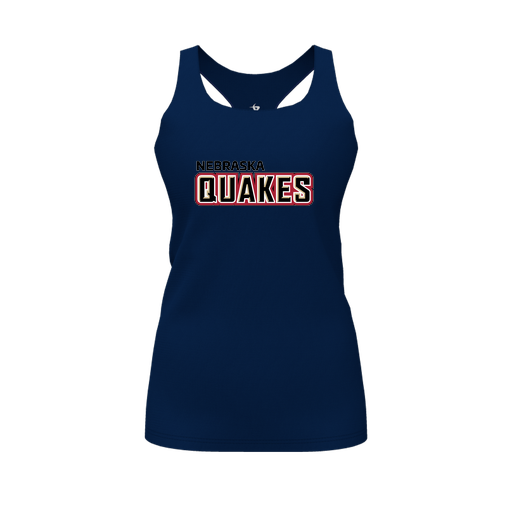 [CUS-DFW-RCBK-PER-NVY-FYS-LOGO1] Racerback Tank Top (Female Youth S, Navy, Logo 1)