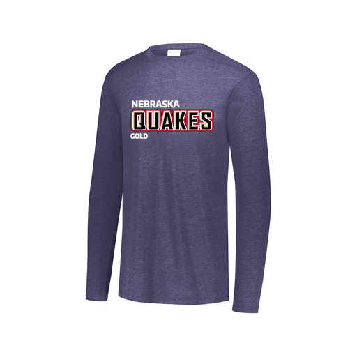 [FTLCUBNV-AXS-LOGO3] Decker Men's Tri-Blend T-Shirt - Long Sleeve (Adult XS, Navy, Logo 3)