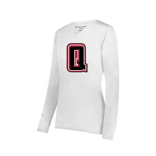 [222824.005.S-LOGO2] Ladies LS Smooth Sport Shirt (Female Adult S, White, Logo 2)