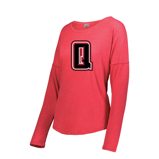 [FTLCUBRD-FAXS-LOGO2] Decker Women's Tri-Blend T-Shirt - Long Sleeve (Female Adult XS, Red, Logo 2)